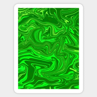 Different Shades of Green Digital Fluid Art Sticker